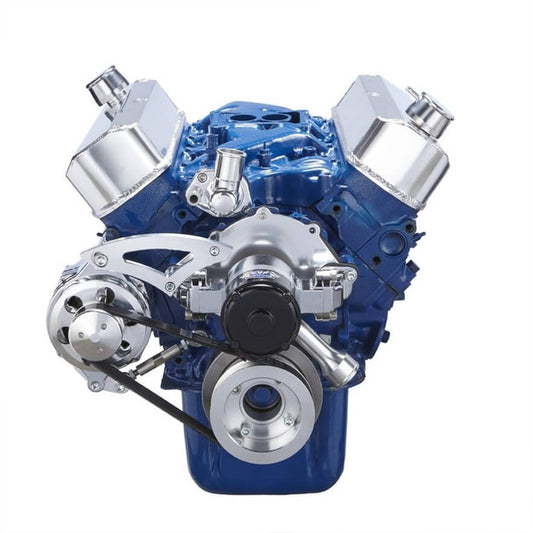 Ford 289-302-351W Serpentine Conversion Kit - Electric Water Pump - Alt Only - Polished