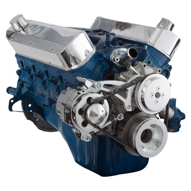 Ford 289-302-351W V-Belt System - Alternator Only, Shorty Water Pump - Polished