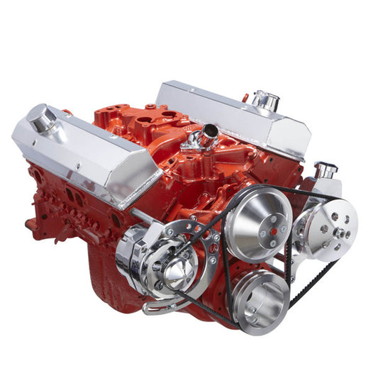 Chevy Small Block V-Belt System - Alternator & Power Steering, LWP - Polished