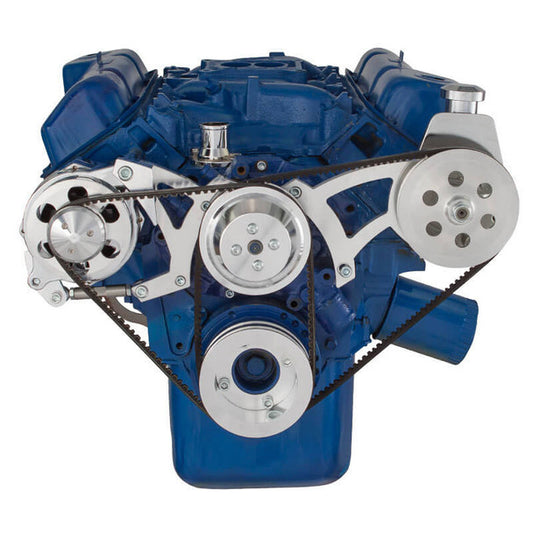 Ford 351C, 351M & 400 V-Belt System - Power Steering & Alternator - Polished