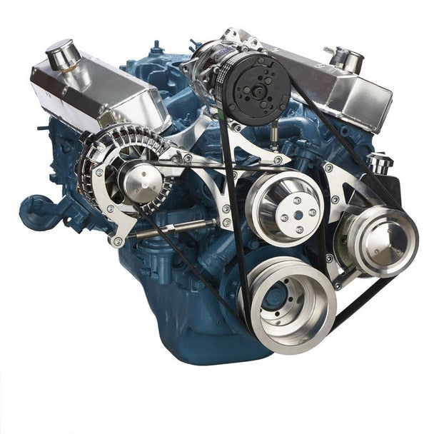 Small Block Chrysler Serpentine Conversion, Air Conditioning and Power Steering - Polished