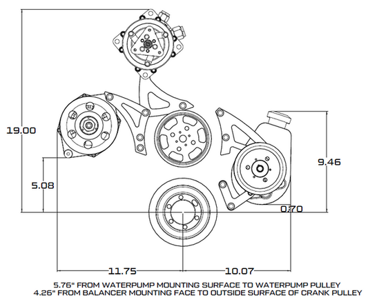 Small Block Chrysler Serpentine Conversion, Alternator Only - Black