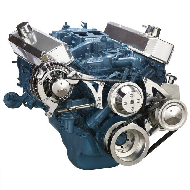 Small Block Chrysler Serpentine Conversion, Power Steering - Polished