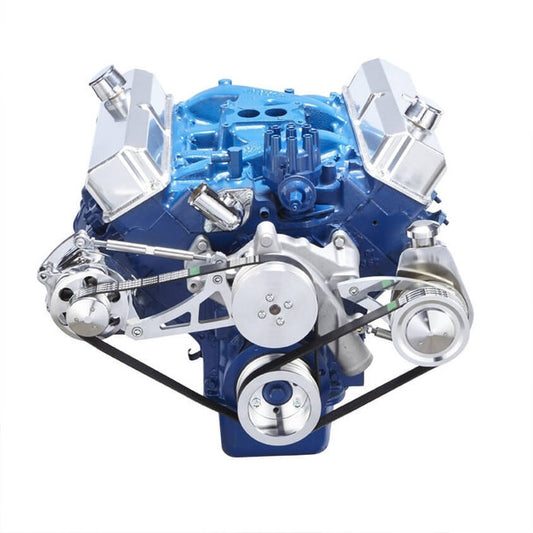 Ford 390 Serpentine System - Power Steering & Alternator - Polished