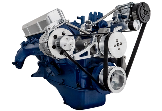 Ford 390 Serpentine System - Alternator & A/C (No Power Steering) - Polished