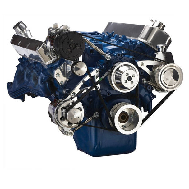 Ford 460 Serpentine System - AC, Alternator & Power Steering - Polished