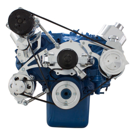 Ford 460 Serpentine System - AC and Power Steering, Electric WP - Polished