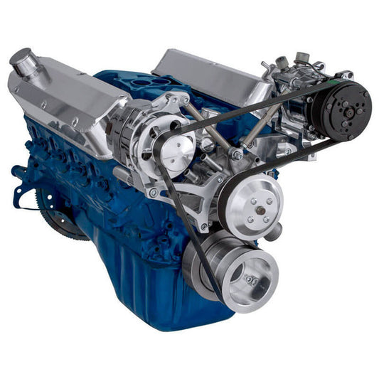 Ford 5.0L & 5.8L Serpentine Conversion Kit - Alternator & A/C - Polished
