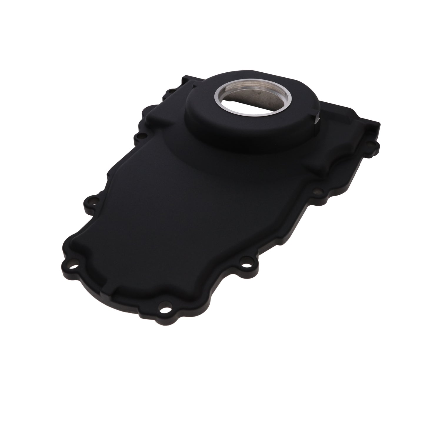 GM LS 1-Piece Aluminum Timing Cover with Crank Seal and Gasket - Black