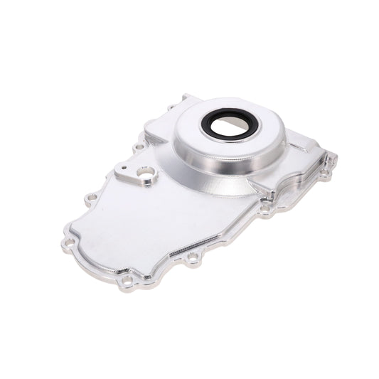 V Series GM LS 1-Piece Aluminum Timing Cover with Cam Position Sensor Provision - Natural