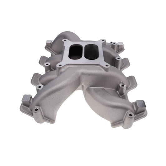 GM LS Cathedral Port Carbureted Dual Plane Aluminum Intake Manifold - Satin
