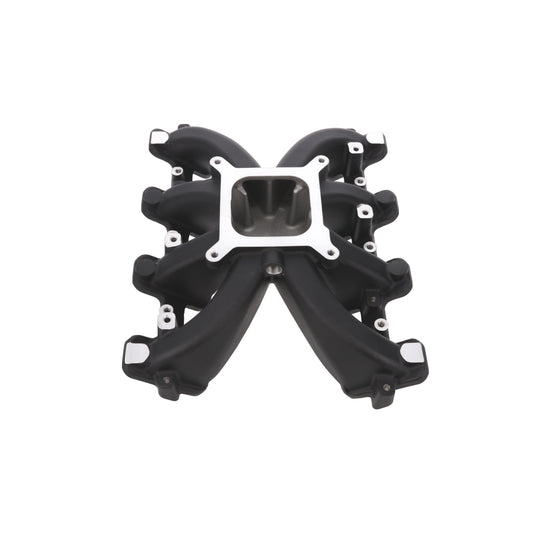 GM LS Cathedral Port Carbureted Single Plane Aluminum Intake Manifold - Black