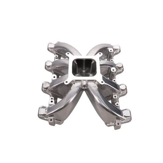GM LS Cathedral Port Carbureted Single Plane Aluminum Intake Manifold - Polished