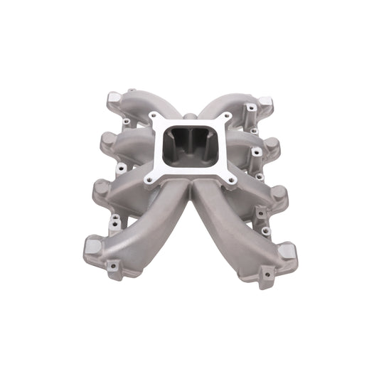 GM LS Cathedral Port Carbureted Single Plane Aluminum Intake Manifold - Satin