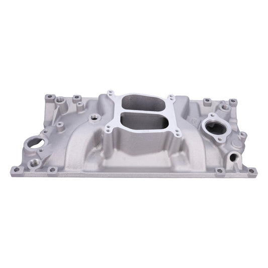 Chevy Small Block Vortec Carbureted Aluminum Dual Plane Intake Manifold - Satin