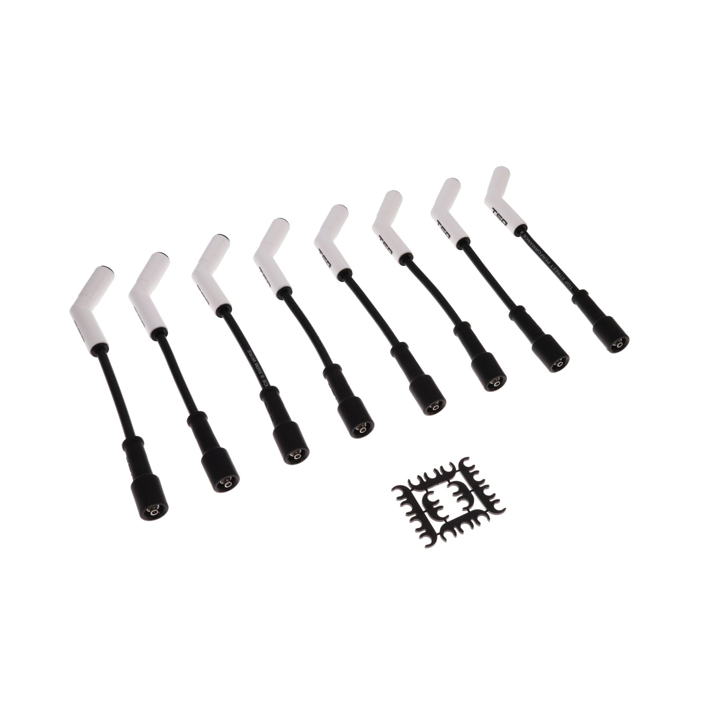 Ford Godzilla 7.3L 8.5mm Ignition Wires with 135 Degree Black Ceramic Boots - White