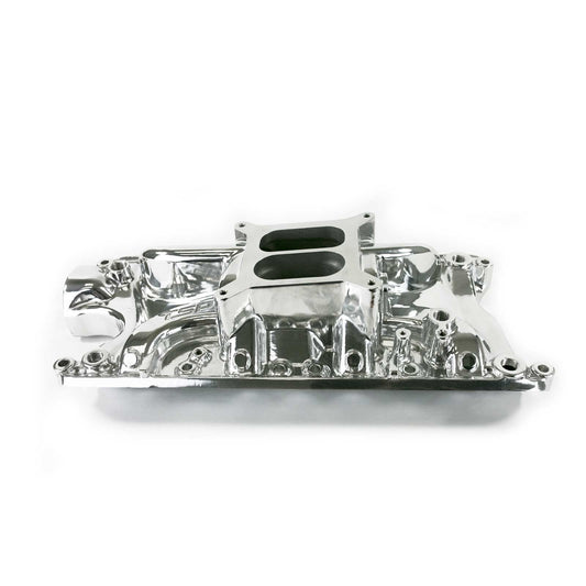 Ford Small Block Carbureted Aluminum Dual Plane Intake Manifold - Polished
