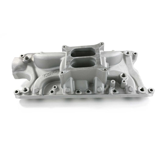 Ford Small Block Carbureted Aluminum Dual Plane Intake Manifold - Satin