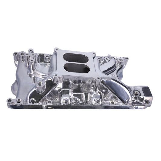 Ford 351W Carbureted Aluminum Dual Plane Intake Manifold - Polished