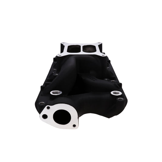 Ford Small Block Carbureted Aluminum Dual Plane Air Gap Intake Manifold - Black