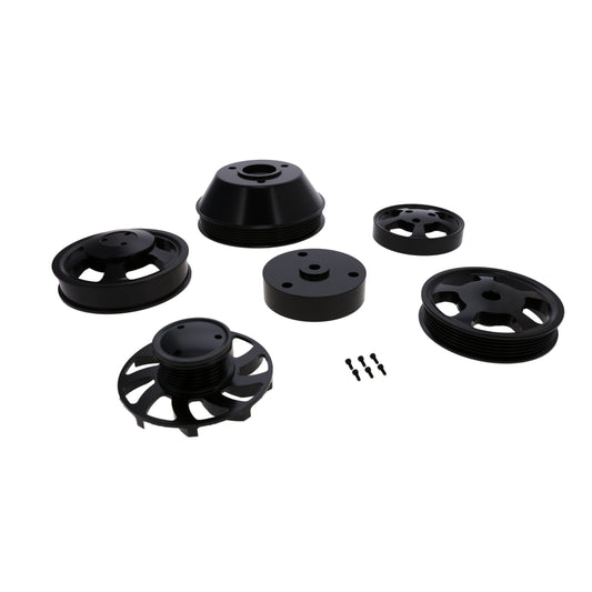 Chevy Small Block Serpentine Front Drive Brackets - Black