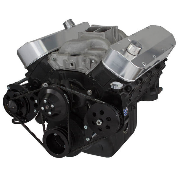 Chevy Big Block V-Belt System - Power Steering LWP - Black