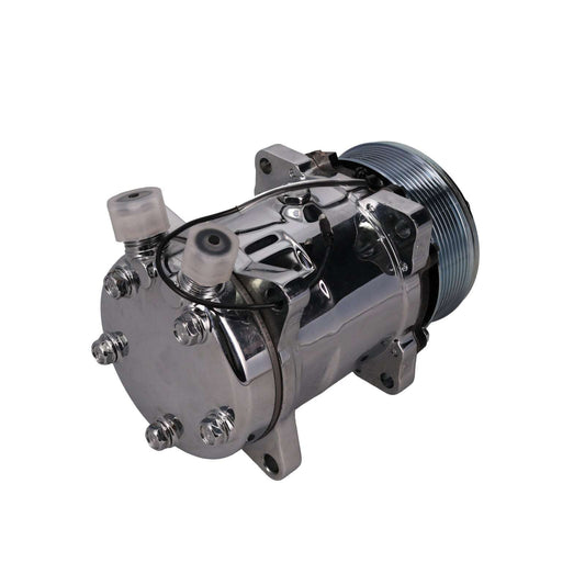 Sanden 508 Style Silver Clutch Serpentine A/C Compressor