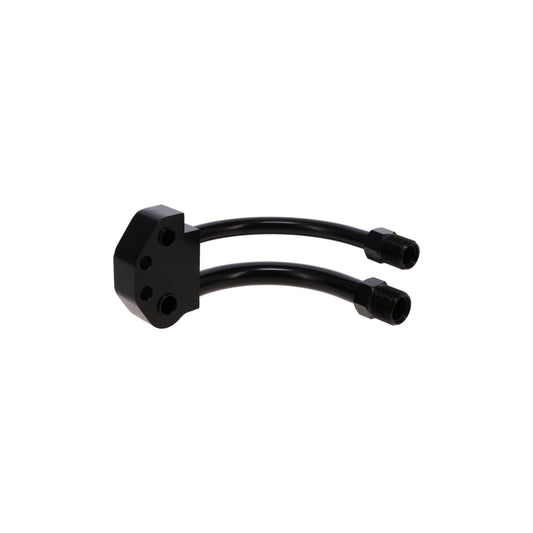 Curved A/C Manifold Fitting for Sanden SD-7 - Black
