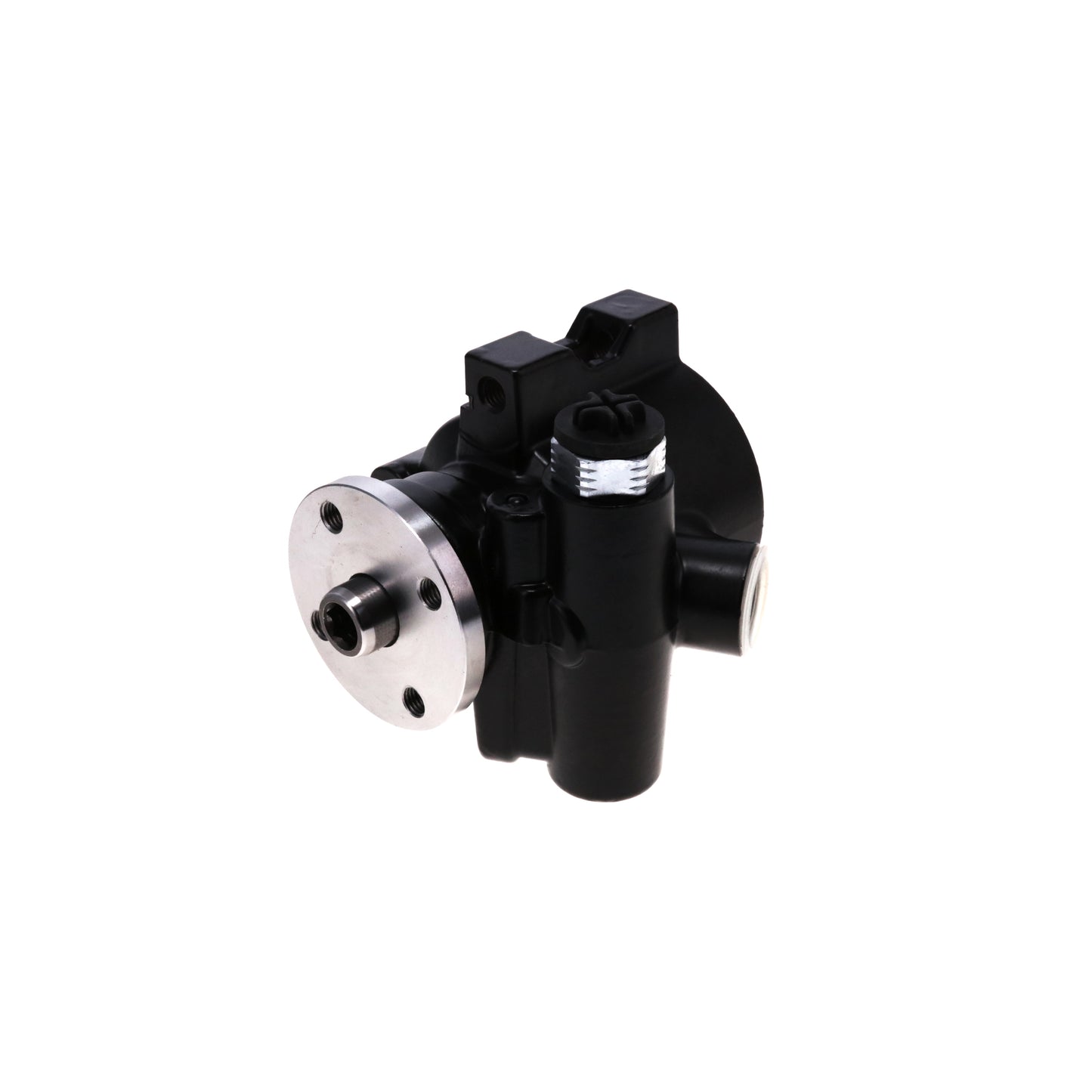 GM Type II Style Black Power Steering Pump for Integral Reservoir with Pulley Hub