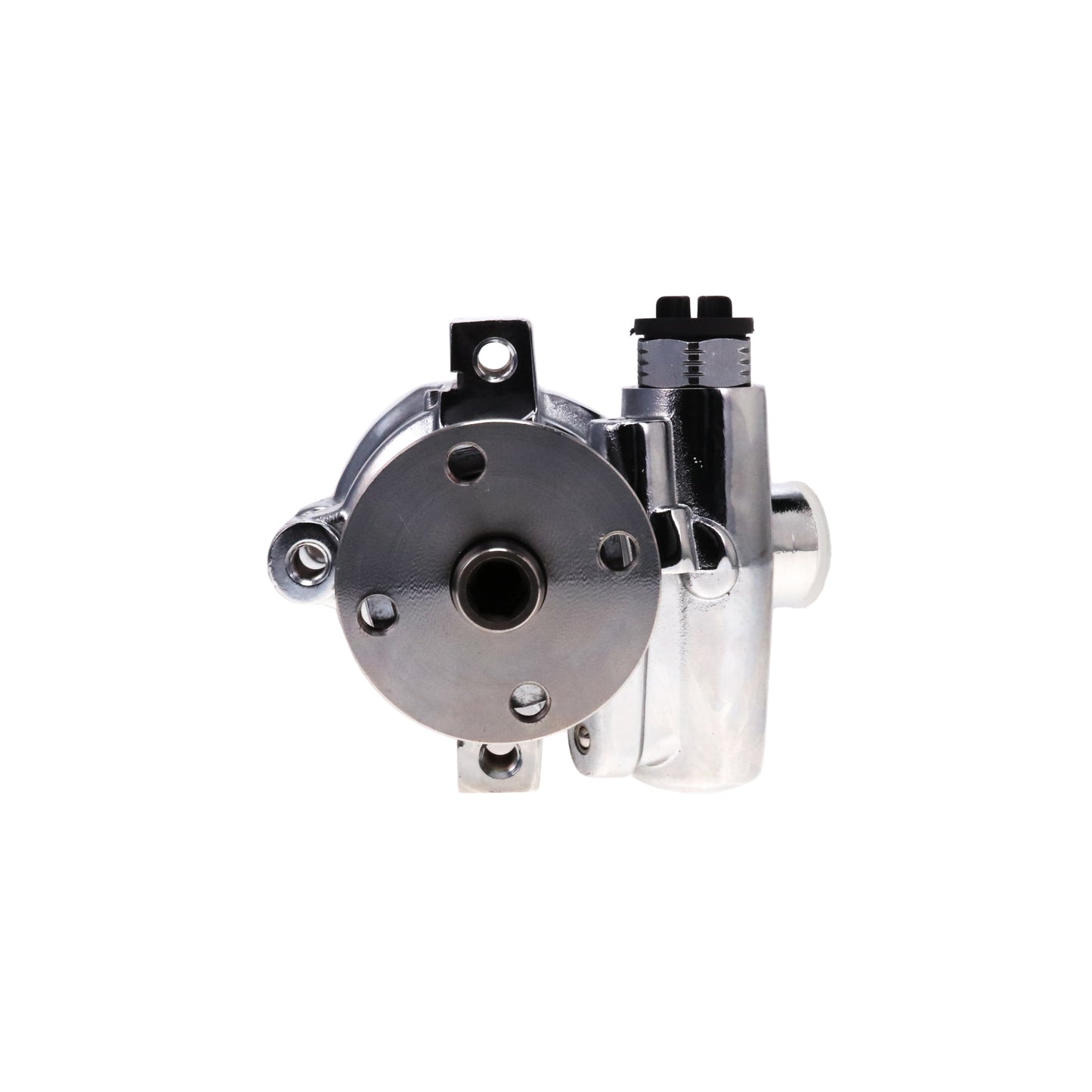 GM Type II Style Power Steering Pump for Integral Reservoir with Pulley Hub - Chrome