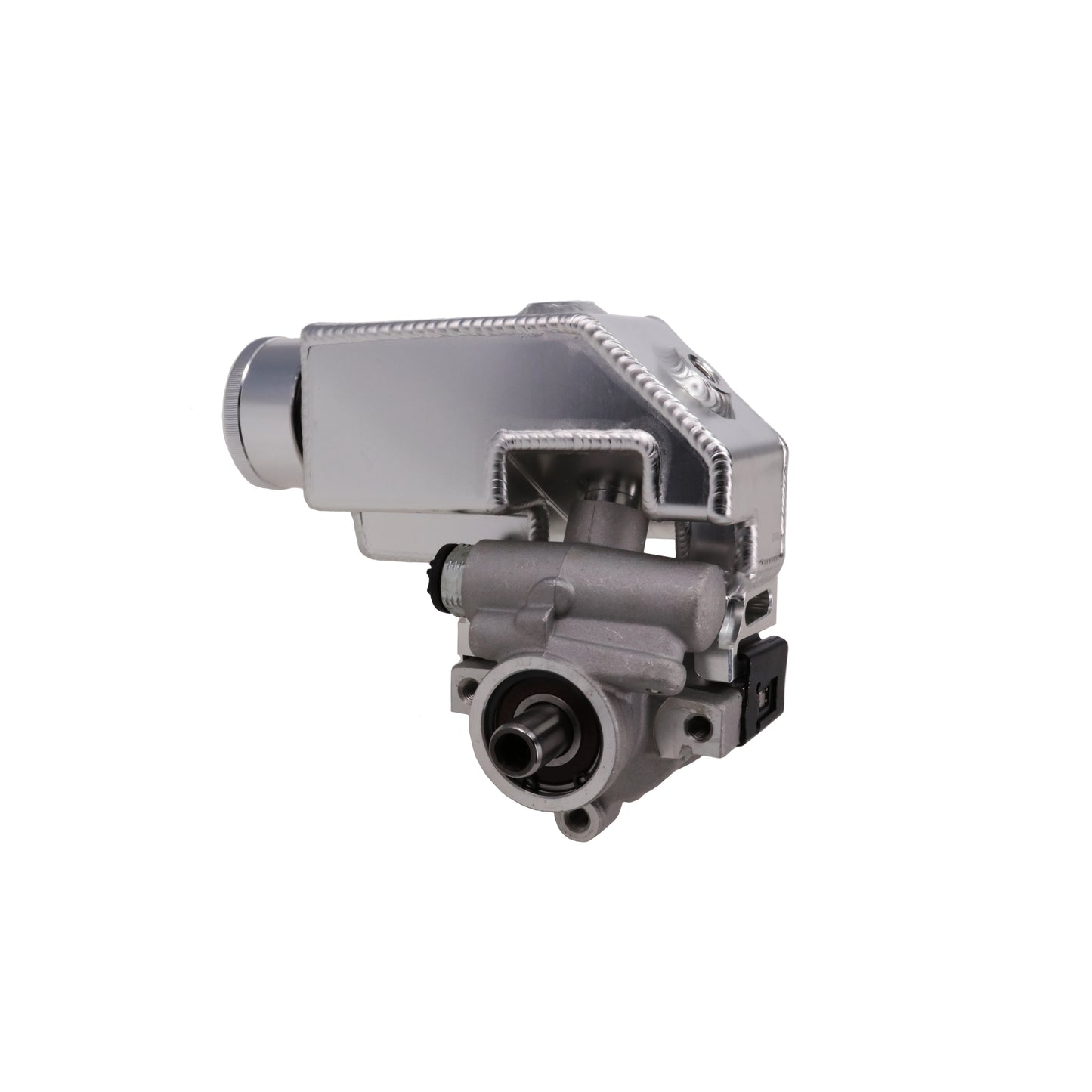 GM Type II Power Steering Pump with Integral 14 oz Fabricated Aluminum Reservoir - Satin