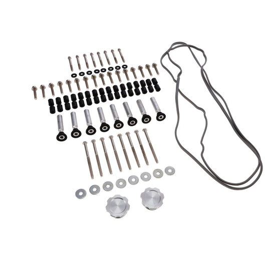 GM LS Finned Cast Aluminum Valve Covers with Coil Mounts and Covers - Satin