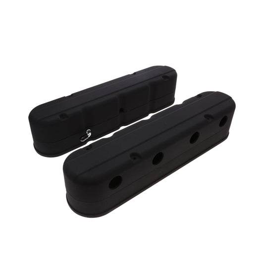 GM LS Smooth Cast Aluminum Valve Covers with Coil Mounts and Covers - Black