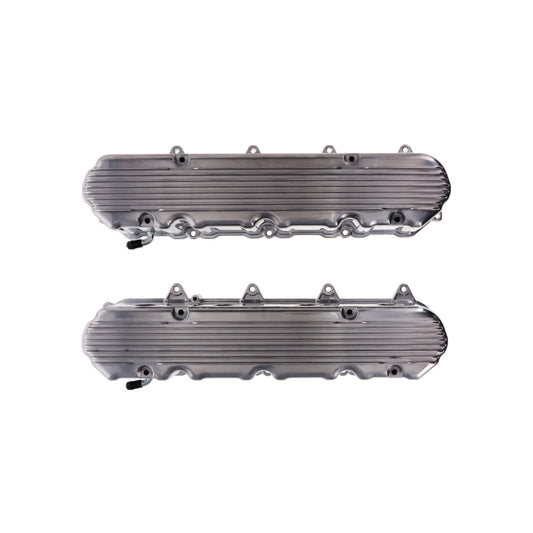 GM LT Finned Cast Aluminum Valve Covers with Coil Mounts and Covers - Polished