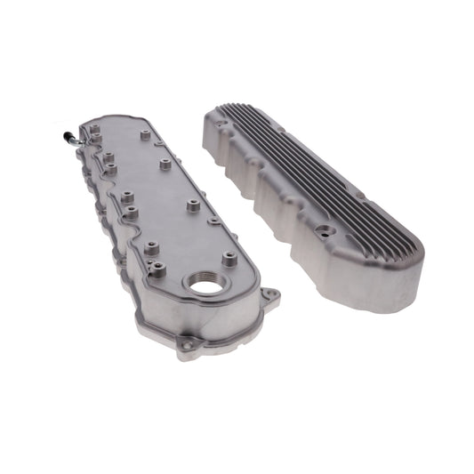 GM LT Finned Cast Aluminum Valve Covers with Coil Mounts and Covers - Satin