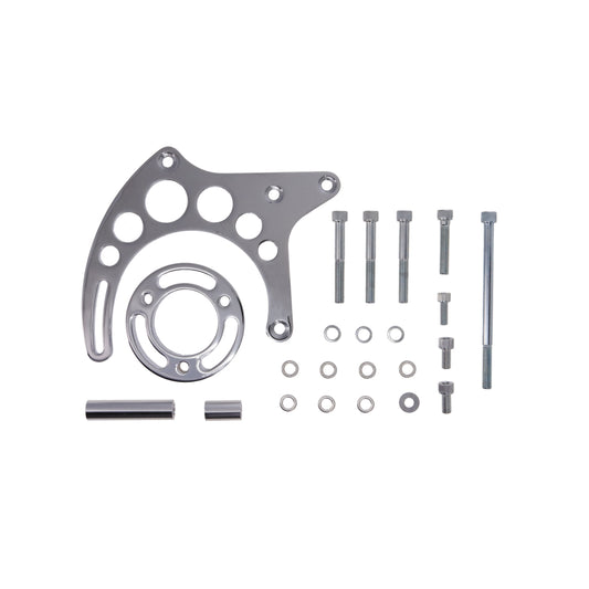 Chevy Small Block Long Water Pump Upgraded Alternator Bracket - Chrome