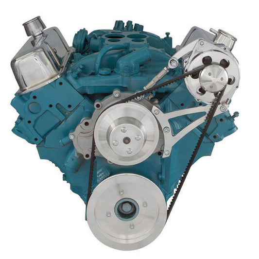 Pontiac V-Belt System - Alternator Only - Polished