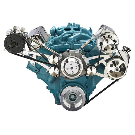 Pontiac Serpentine Conversion - AC, Power Steering & Alternator - Polished