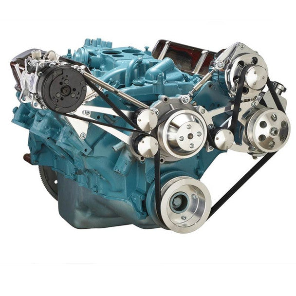 Pontiac Serpentine Conversion - AC, Power Steering & Alternator - Polished