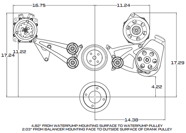 Pontiac Serpentine Conversion - AC, Power Steering & Alternator - Polished