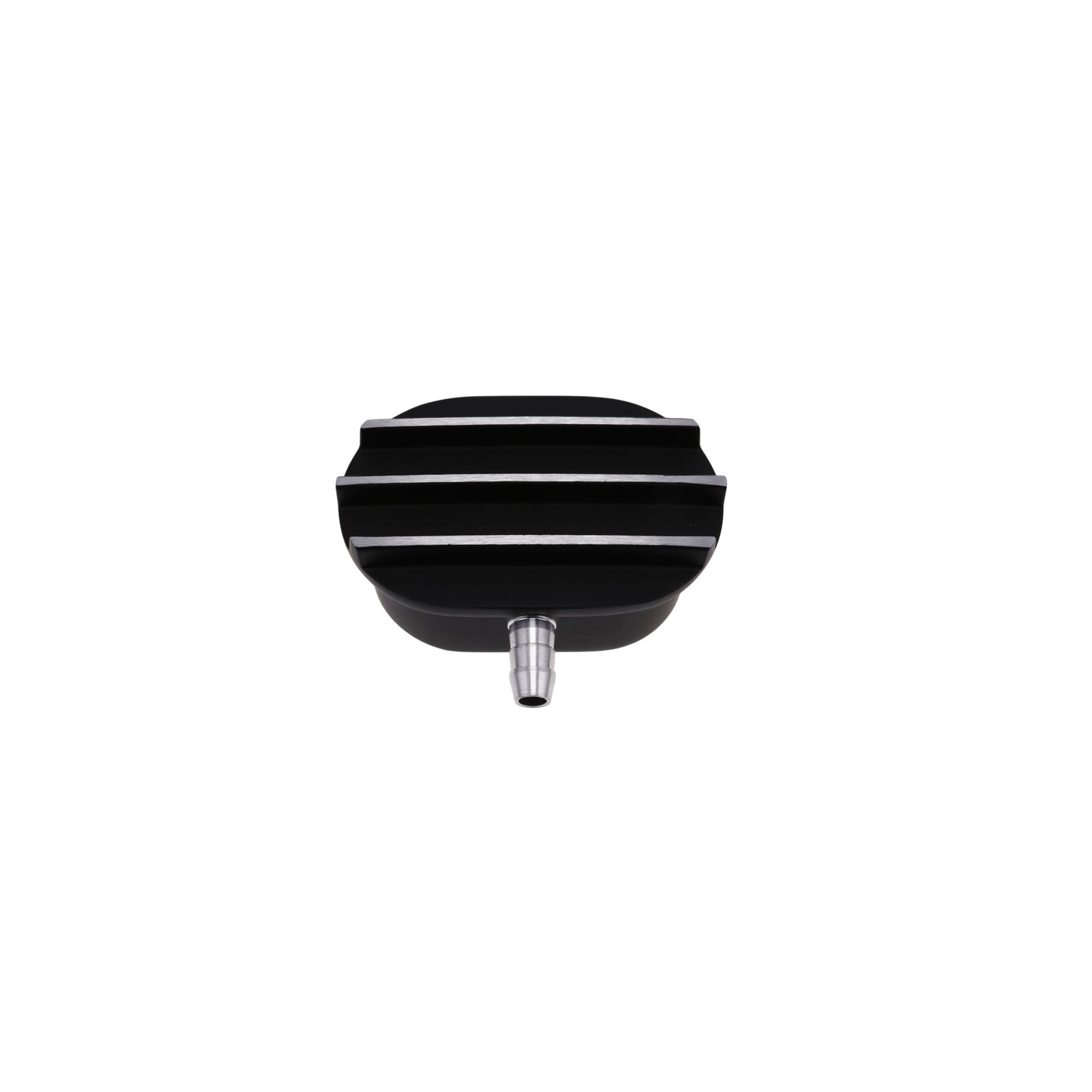 Aluminum Breather Cap, Push-In with Tube Oval Finned - Black