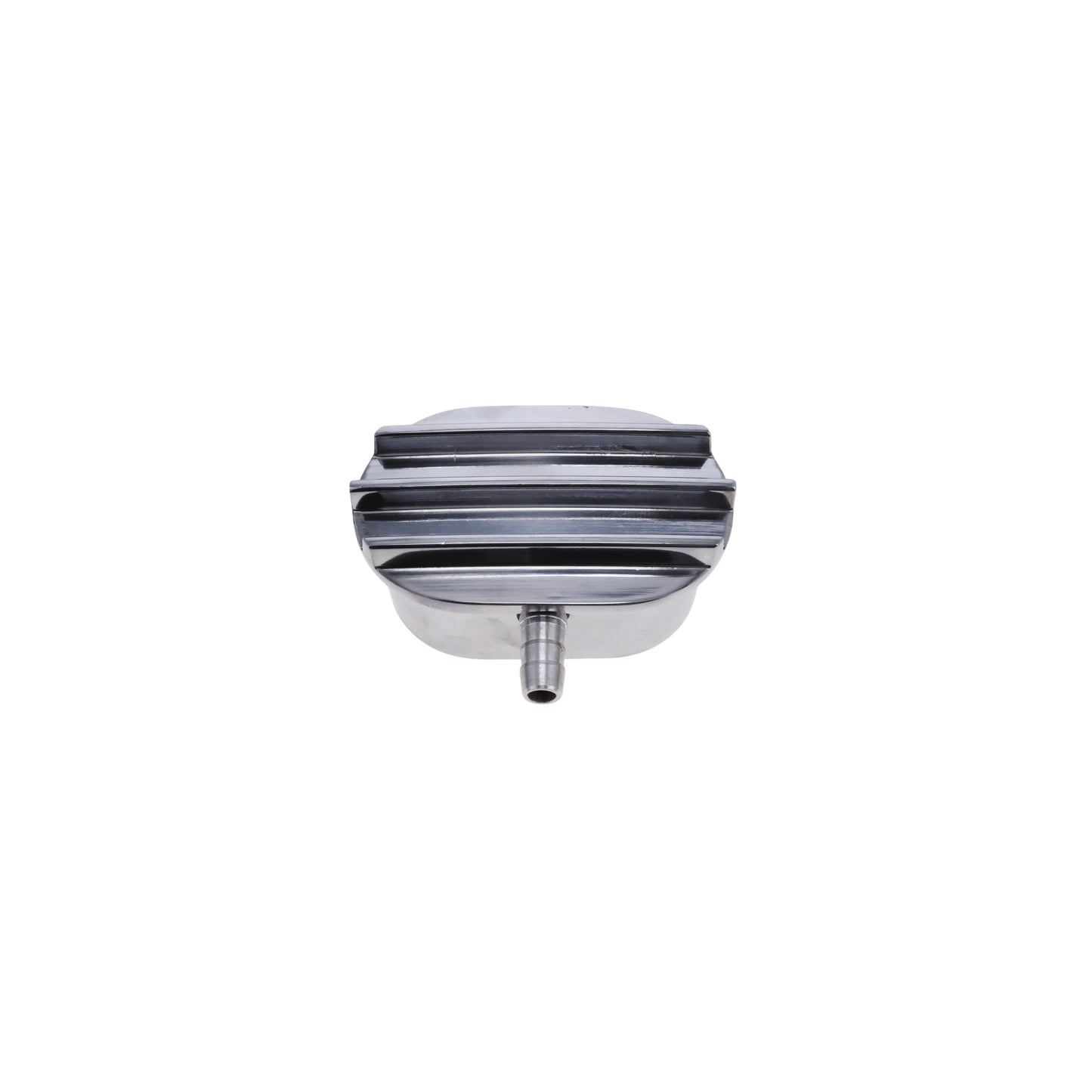 Aluminum Breather Cap, Push-In with Tube Oval Finned - Polished