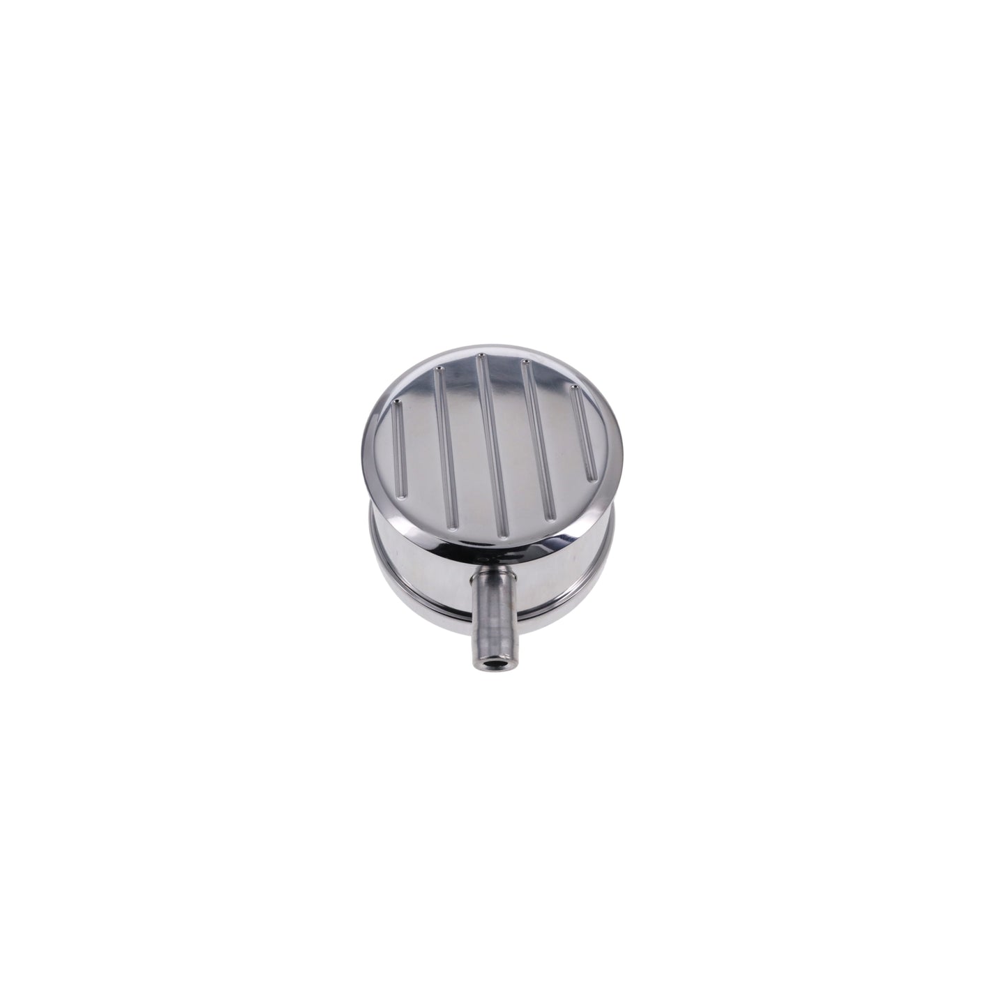 Aluminum Breather Cap, Push-In with Tube Ball-Milled - Polished