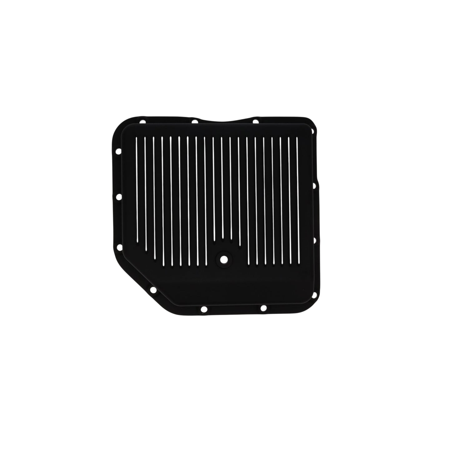 GM TH350 Finned Aluminum Transmission Pan, Stock Depth - Black