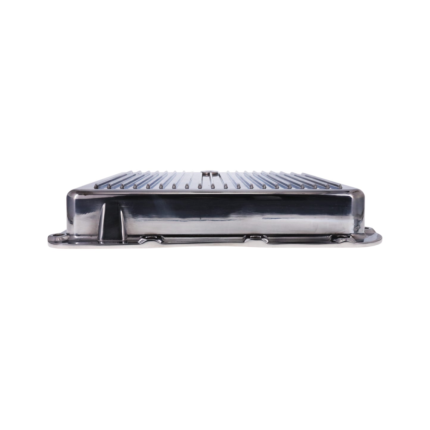 GM TH350 Finned Aluminum Transmission Pan, Stock Depth, Polished