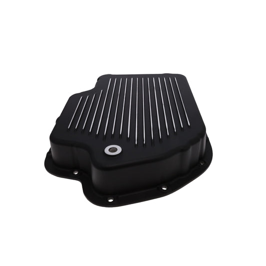 GM TH400 Finned Aluminum Transmission Pan, Stock Depth, Black