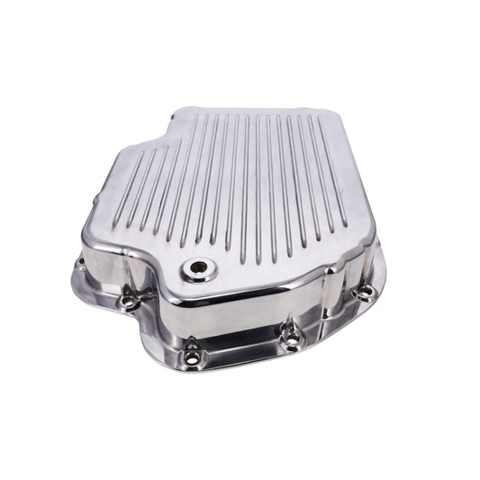 GM TH400 Finned Aluminum Transmission Pan, Stock Depth, Polished