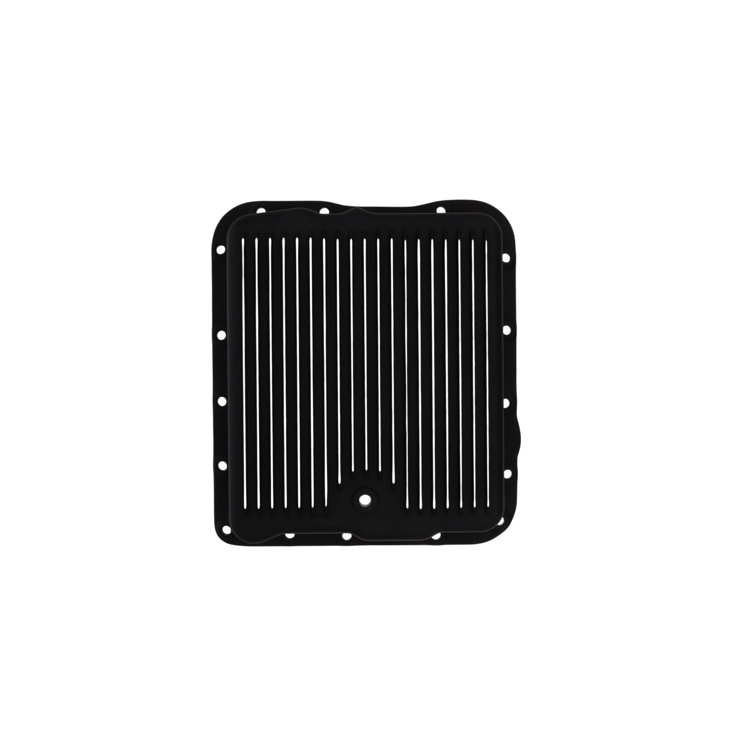 GM 700R4, 4L60, 4L60E, Finned Aluminum Transmission Pan, Stock Depth - Black