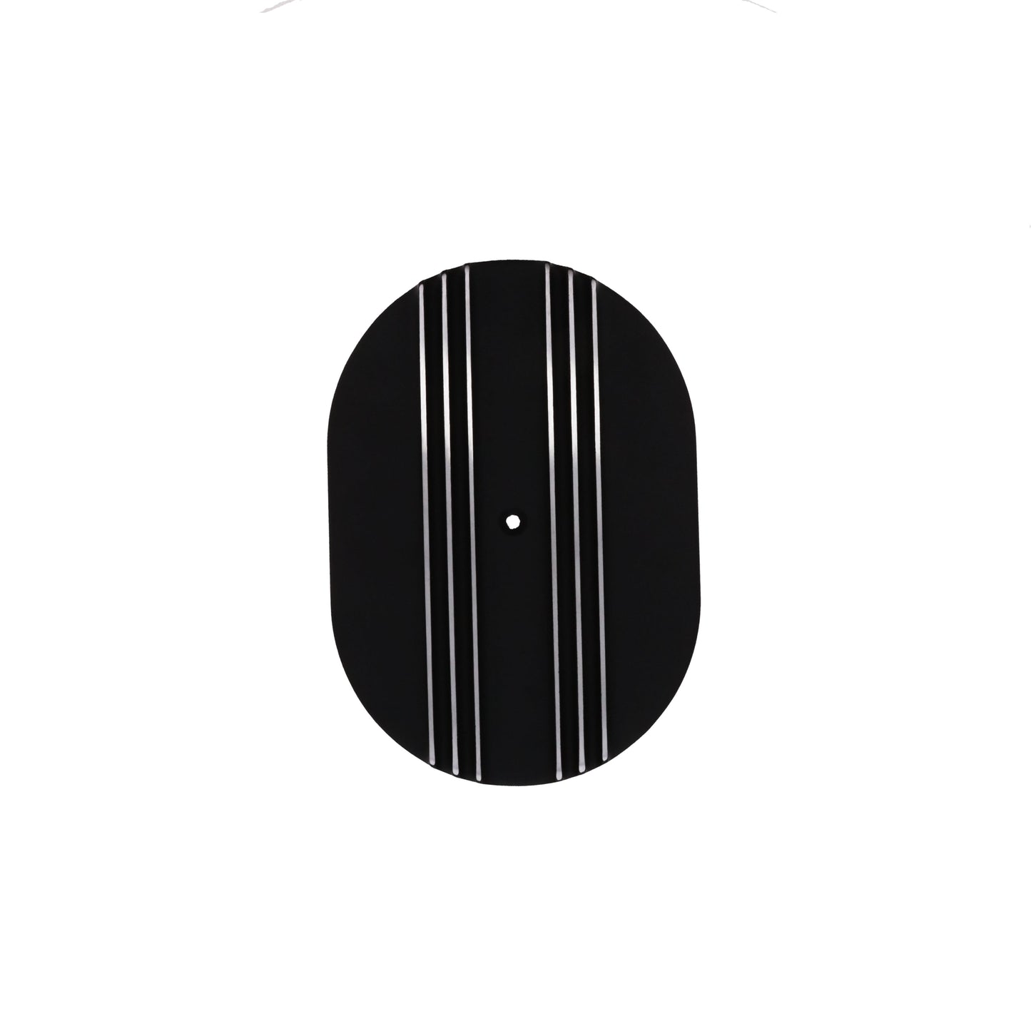12" X 2" Center Finned Oval Aluminum Air Cleaner Kit, Paper Filter, Black