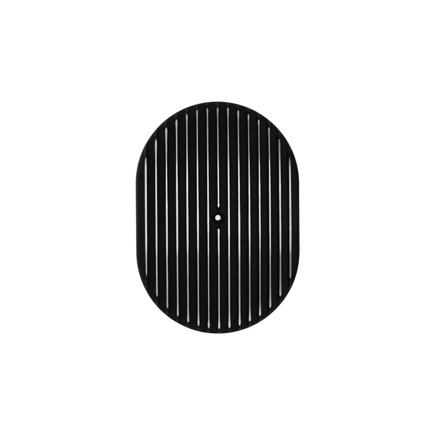 12″ X 2″ Full Finned Oval Aluminum Air Cleaner Kit, Paper Filter, Flat Base, Black
